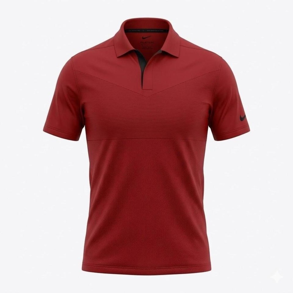 Nike Tiger Woods Collection Men's M Red Polo Shirt Short Sleeve Collared Button